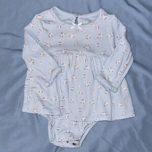 cloud island Light Blue Floral Peplum-Style Baby Bodysuit
